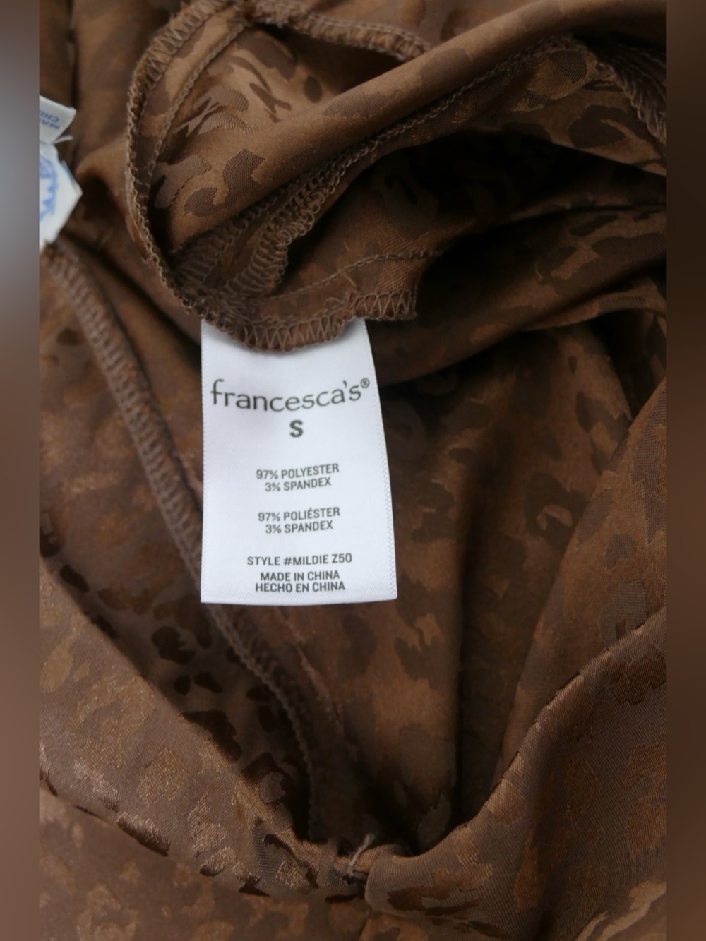 Francesca's Collections Brown Satin Leopard Midi Skirt - Picture 7 of 10